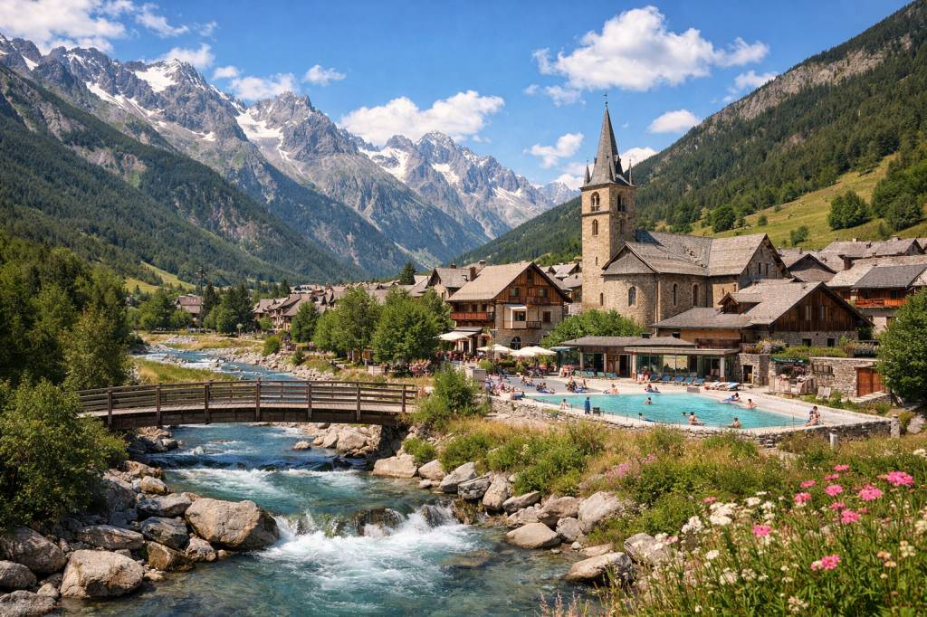 le monêtier les bains france : village thermal, ski et randonnées aux portes des écrins